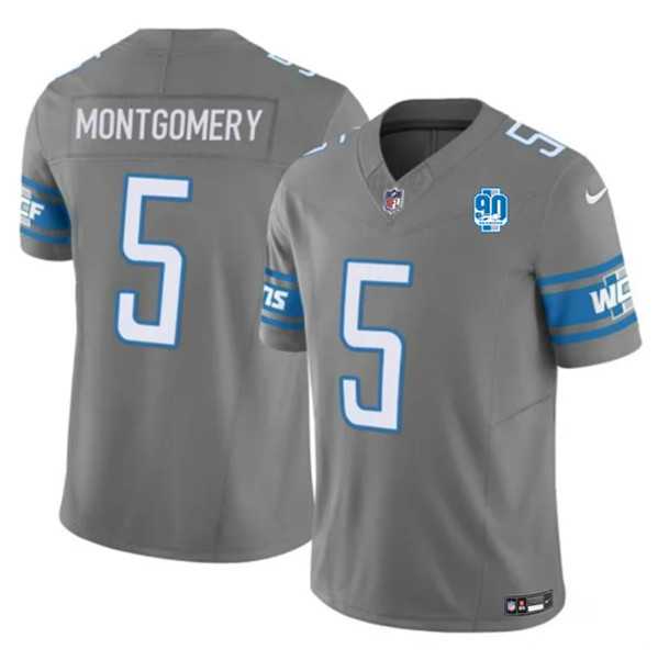 Men & Women & Youth Detroit Lions #5 David Montgomery Gray 2023 F.U.S.E. 90th Anniversary Vapor Untouchable Limited Stitched Jersey->detroit lions->NFL Jersey